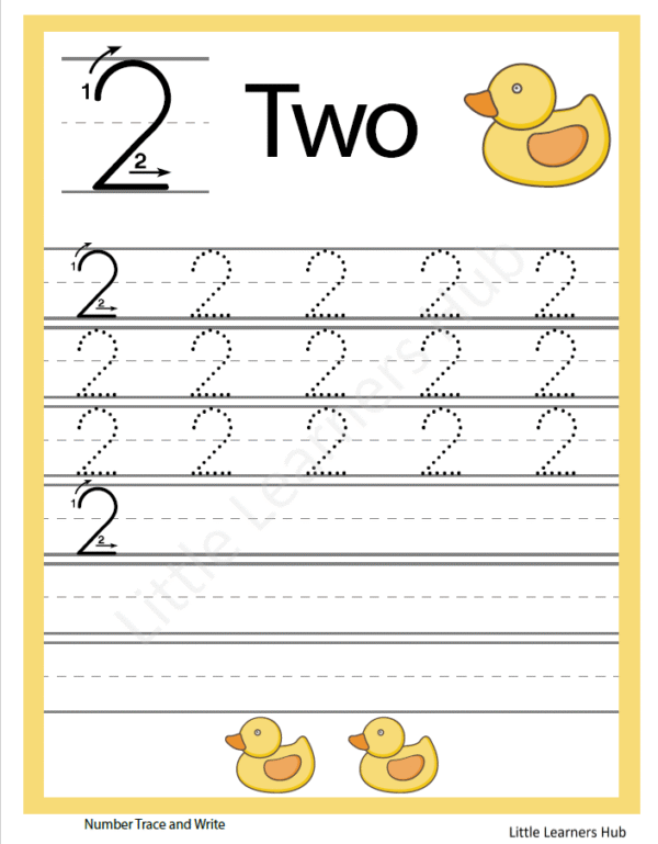 Number Trace and Write Worksheets – Numbers 1 to 10 (10 Printable PDF Pages)
