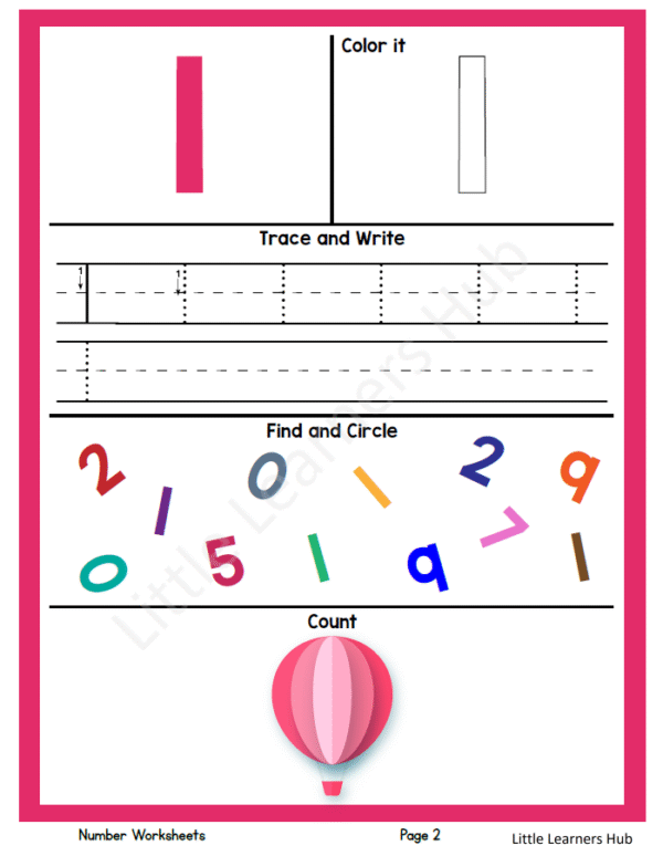 Number Worksheets – Activities for Numbers 1 to 20 (21 Printable PDF Pages)