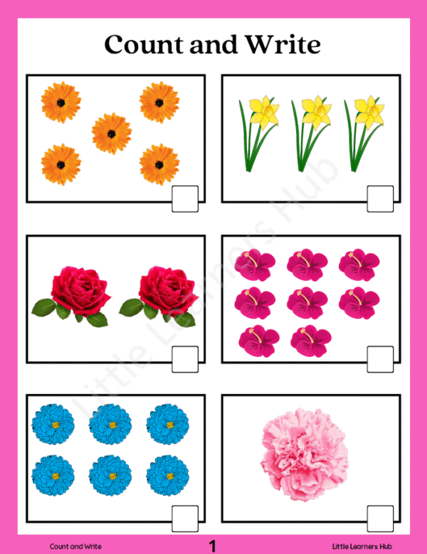 Count and Write – Numbers 1 to 20 Practice Worksheets (25 Printable PDF Pages)