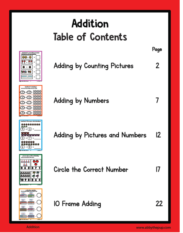 Addition Worksheets – Numbers 0 to 10 (26 Printable PDF Pages)