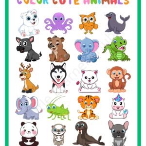 Color Cute Animals – 26 Printable Coloring Pages for Kids (PDF Download)