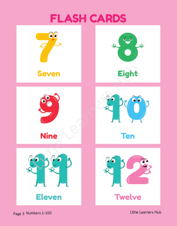 1–100 Number Flash Cards – Printable PDF for Preschool & Kindergarten