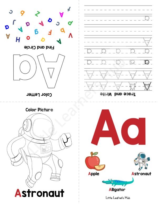 Alphabet Minibook – A to Z Printable Foldable Books for Kids (PDF)